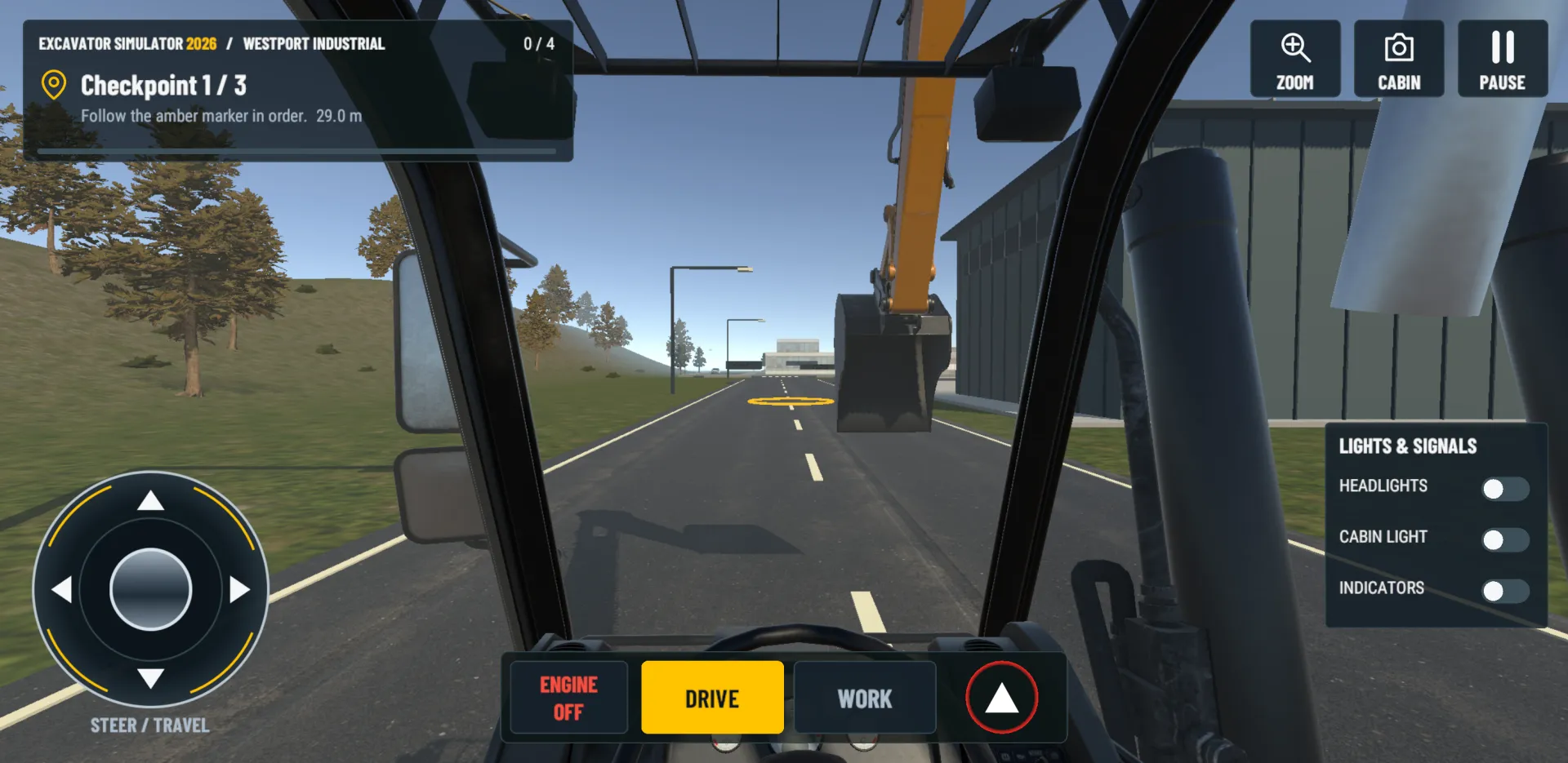 Excavator Simulator 2026 (in development) — cabin camera